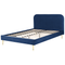 Beliani FLAYAT - Double bed - Blue - 160 x 200 cm - Velvet
