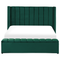 Beliani NOYERS - Bed with storage space - Green - 160 x 200 cm - Velvet