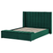 Beliani NOYERS - Bed with storage space - Green - 160 x 200 cm - Velvet