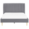Beliani MARVILLE - Double bed - Gray - 140 x 200 cm - Velvet