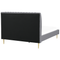 Beliani MARVILLE - Double bed - Gray - 140 x 200 cm - Velvet