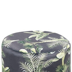 Beliani WRILEY - Pouf - Black - 38 cm - Velvet