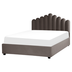 Beliani VINCENNES - Bed with storage space - Beige - 160 x 200 cm - Velvet