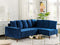Beliani GRENA - Corner sofa 3-seater - Blue - Left side - 231 cm - Velvet