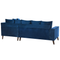 Beliani GRENA - Corner sofa 3-seater - Blue - Left side - 231 cm - Velvet