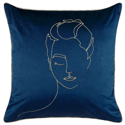 Beliani CROCUS - Decorative cushion set of 2 - Blue - 45 x 45 cm - Velvet