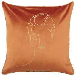 Beliani CROCUS - Decorative cushion set of 2 - Orange - 45 x 45 cm - Velvet