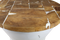 Coffee table Bucket - ø55 cm - white resin teak/iron