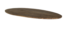 Oval table top - 220x110x4 - Natural - Teak