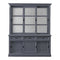Sideboard Provence - 180x50x220 - Dark gray/white - Pine/glass