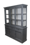 Sideboard Provence - 180x50x220 - Dark gray/white - Pine/glass