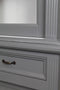 Sideboard Provence - 180x50x220 - Dark gray/white - Pine/glass