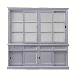 Sideboard Provence - 220x50x220 - Gray/white - Pine/glass