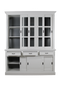 Sideboard Provence - 180x50x220 - White/dark gray - Pine/glass