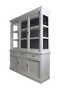 Sideboard Provence - 180x50x220 - White/dark gray - Pine/glass