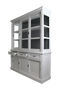 Sideboard Provence - 180x50x220 - White/dark gray - Pine/glass