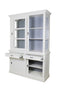 Sideboard Provence - 150x50x220 - White/grey - Pine/glass