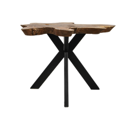 Coffee table Victoria - ø60-70x53 cm - teak/iron