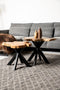 Coffee table Victoria - ø60-70x53 cm - teak/iron