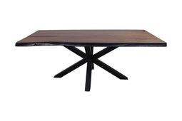 Rectangular dining table - 240x100x77 - Walnut brown/black - Acacia wood/metal