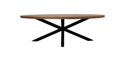 Oval dining table - 200x100x76 - Natural/black - Mango wood/metal