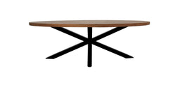 Oval dining table Oakland - 240x120x76 - Natural/black - Mango wood/metal