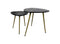 Coffee table Marseille - 60x52x46/50x40x41 - Black marble/gold - set of 2