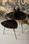 Coffee table Marseille - 60x52x46/50x40x41 - Black marble/gold - set of 2