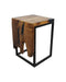 Epoxy side table - 35x35x50 - Natural/black - Teak wood/iron