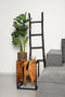Epoxy side table - 35x35x50 - Natural/black - Teak wood/iron