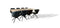 Rectangular dining table SoHo - 240x100x77 - Natural/black - Acacia wood/metal