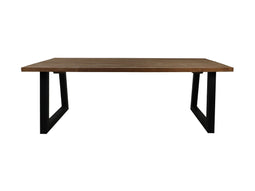 Garden table medium - 220x100x77 - Natural/black - Teak/metal