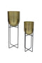 Plant stand set Fletcher - ø22x61/ø17x46 - Gold/black - Iron