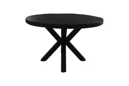 Round dining table - ø120x77 - Black - Recycled mango wood/metal