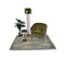 Round side table - ø40x55 - White/gold - Marble/iron