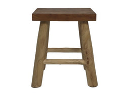 Decorative stool - 28x22x30 - Natural - Teak
