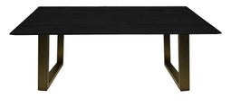 Rectangular dining table Zurich - 180x90x73 - Black/Gold - Acacia/metal