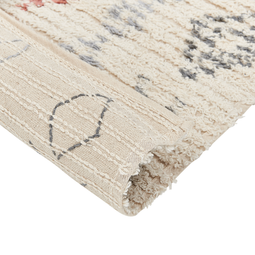 Beliani DISPUR - Short pile rug - Beige - 140 x 200 cm - Cotton