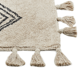 Beliani BULCUK - Short pile rug - Beige - 80 x 150 cm - Cotton