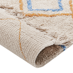 Beliani KUSKAN - Short pile rug - Multicolor - 160 x 230 cm - Cotton