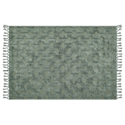 Beliani KARS - Short pile rug - Green - 140 x 200 cm - Cotton