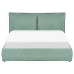 Beliani BAJONNA - Bed with storage space - Green - 160 x 200 cm - Velvet