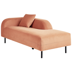 Beliani LE CRAU - Chaise longue - Pink - Left side - Velvet