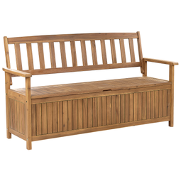Beliani SOVANA - Bench with storage space - Light wood color - Acacia wood