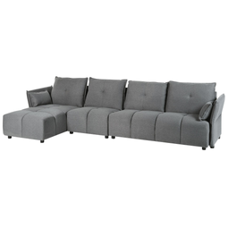 Beliani TOMRA - Corner sofa - Dark gray - Polyester