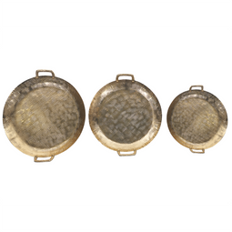 Beliani DEORIA - Decorative tray set of 3 - Gold - Iron