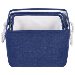 Beliani DARQAB - Baskets set of 3 - Dark blue - Polyester
