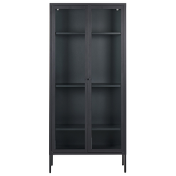 Beliani HARTY - Display cabinet - Black - Steel