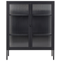 Beliani LERRYN - Display cabinet - Black - Steel