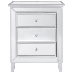 Beliani BREVES - Chest of drawers - Silver - Glass